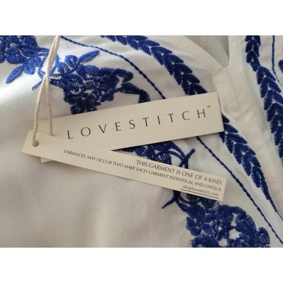 Lovestitch Boho Embroidered Front Tie Blouse Top - Picture 10 of 14